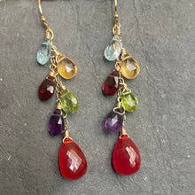 Load image into Gallery viewer, Carnelian, blue topaz, citrine, garnet, peridot and amethyst