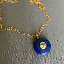 Load image into Gallery viewer, Blue Topaz Labradorite Inlay Cut Necklace, OOAK