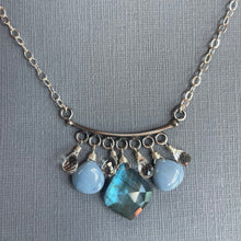 Load image into Gallery viewer, Labradorite Moroccan Cut and Peruvian Opal Necklace, OOAK