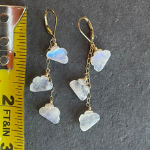 Load image into Gallery viewer, Head in the Clouds Rainbow Moonstone Earrings, OOAK