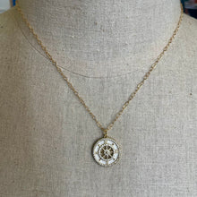 Load image into Gallery viewer, Gold and Pave Cubic Zirconia Compass Necklace