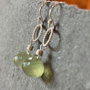 Prehnite Onion Earrings