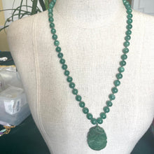 Load image into Gallery viewer, Jade Gourd with Leaves Carved Necklace, Estate Jewelry