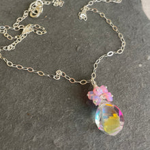 Load image into Gallery viewer, Fire Moonstone Quartz and Pink Opal Necklace, OOAK