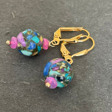 Load image into Gallery viewer, Jasper and Pink Opal Round Earrings, OOAK