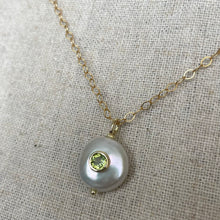 Load image into Gallery viewer, Freshwater Pearl and Peridot Inlay Necklace, OOAK