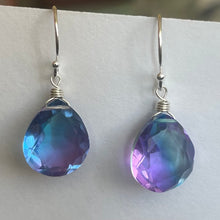Load image into Gallery viewer, Sparkling Violet to Paraiba PASTEL Doublet Dangles, metal and earwire options available, Vibrant