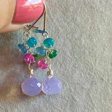 Load image into Gallery viewer, Lavender Quartz Onion and Opal Cascade Earrings