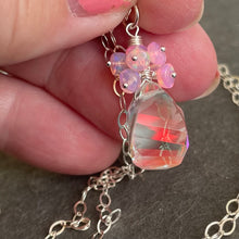 Load image into Gallery viewer, Fire Moonstone Quartz and Pink Opal Necklace, OOAK