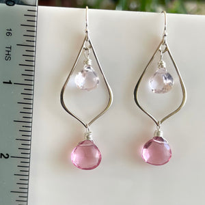 Pink Quartz Duo Earrings