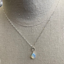 Load image into Gallery viewer, Opalite Artisan Hoop Necklace, Sterling Silver
