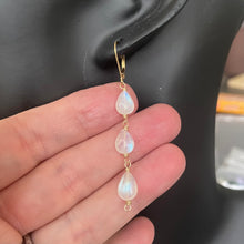 Load image into Gallery viewer, Rainbow Moonstone Earrings