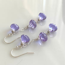 Load image into Gallery viewer, Lavender Grape Trio Earrings, Quartz