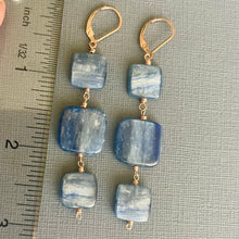Load image into Gallery viewer, Kyanite Square Earrings