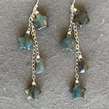 Load image into Gallery viewer, LABRADORITE Stars and Moon Earrings