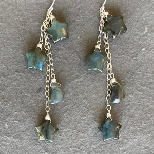 LABRADORITE Stars and Moon Earrings