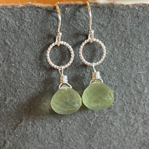 Prehnite Onion Earrings