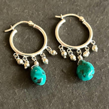 Load image into Gallery viewer, Natural Turquoise Sterling Silver Earrings, OOAK