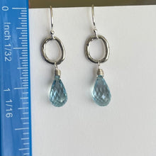 Load image into Gallery viewer, Natural Blue Topaz Artisan Mini Hoop Earrings