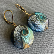 Load image into Gallery viewer, Murano Glass Wave Earrings, OOAK
