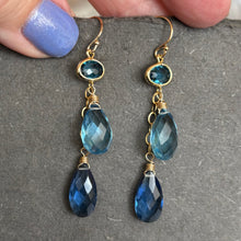 Load image into Gallery viewer, Sapphire Blue Dangle Earrings