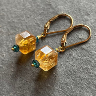 Citrine Fancy Cube Earrings