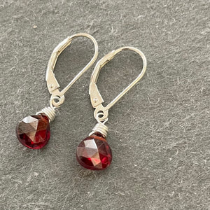 Red Garnet Dangle Earrings