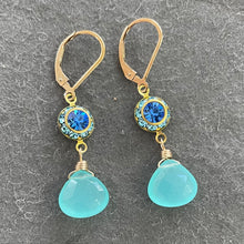 Load image into Gallery viewer, Aqua Chalcedony Vintage Dangles