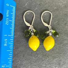 Load image into Gallery viewer, Lemon and Peridot Earrings, Sterling Silver