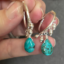 Load image into Gallery viewer, Natural Turquoise Sterling Silver Earrings, OOAK