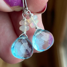 Load image into Gallery viewer, Just Perfect Topaz Blue and Opal dangles