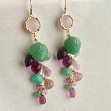 Load image into Gallery viewer, Garden of Happiness Gemstone  Cascade earrings