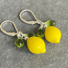 Load image into Gallery viewer, Lemon and Peridot Earrings, Sterling Silver