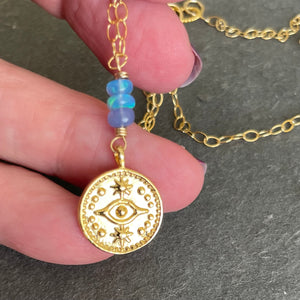 Evil Eye Opal Necklace