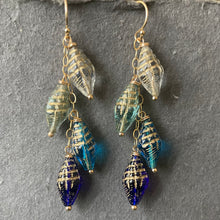 Load image into Gallery viewer, Conch Four Shell Earrings, Czech Glass