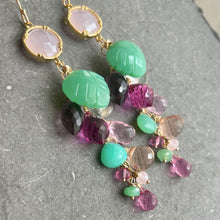 Load image into Gallery viewer, Garden of Happiness Gemstone  Cascade earrings