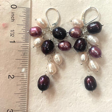 Load image into Gallery viewer, Purple Pearls Cluster Earrings