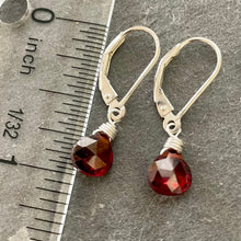 Load image into Gallery viewer, Red Garnet Dangle Earrings