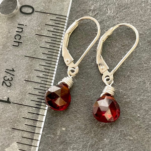 Red Garnet Dangle Earrings
