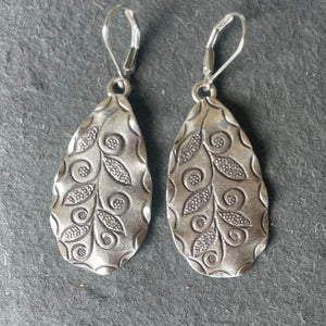Sterling Leaf Dangle Earrings