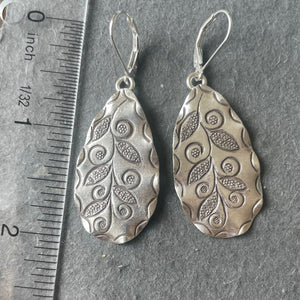 Sterling Leaf Dangle Earrings