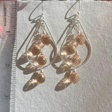 Load image into Gallery viewer, Morganite Peach Quartz Hoop Earrings, peach fuzz, color of the year