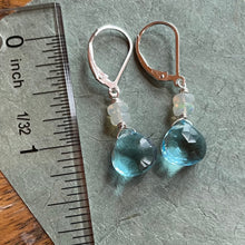 Load image into Gallery viewer, Just Perfect Topaz Blue and Opal dangles