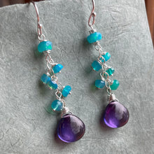 Load image into Gallery viewer, Colorful Alexandrite Quartz and Paraiba Opal Dangles