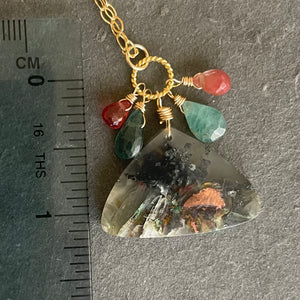 Multicolor Chrysocolla Copper in Chalcedony Necklace