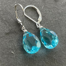 Load image into Gallery viewer, Sparkling Topaz Blue dangles