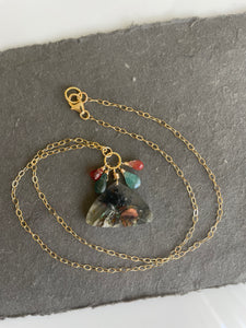 Multicolor Chrysocolla Copper in Chalcedony Necklace