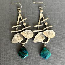 Load image into Gallery viewer, Chrysocolla Chandelier Earrings OOAK