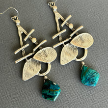 Load image into Gallery viewer, Chrysocolla Chandelier Earrings OOAK
