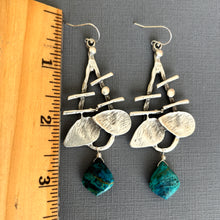 Load image into Gallery viewer, Chrysocolla Chandelier Earrings OOAK